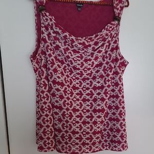 Tribal Fuchsia and White Patterned Tank Top